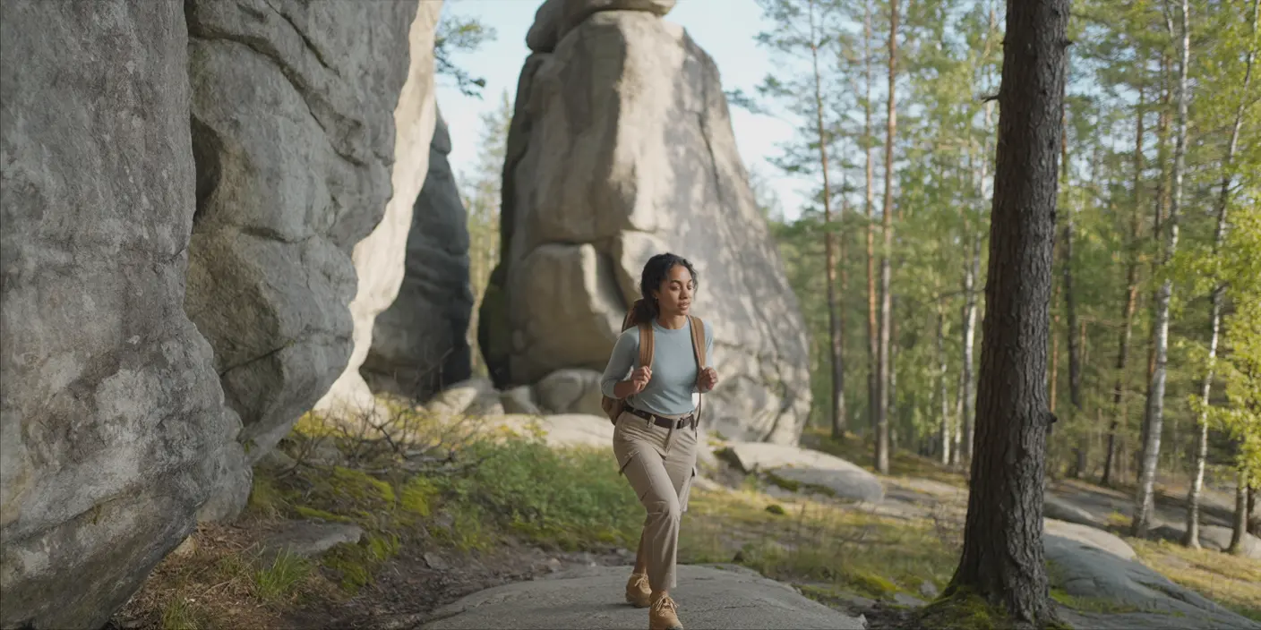 voyini travel photo of giant granite tors emerging from Alaska forest