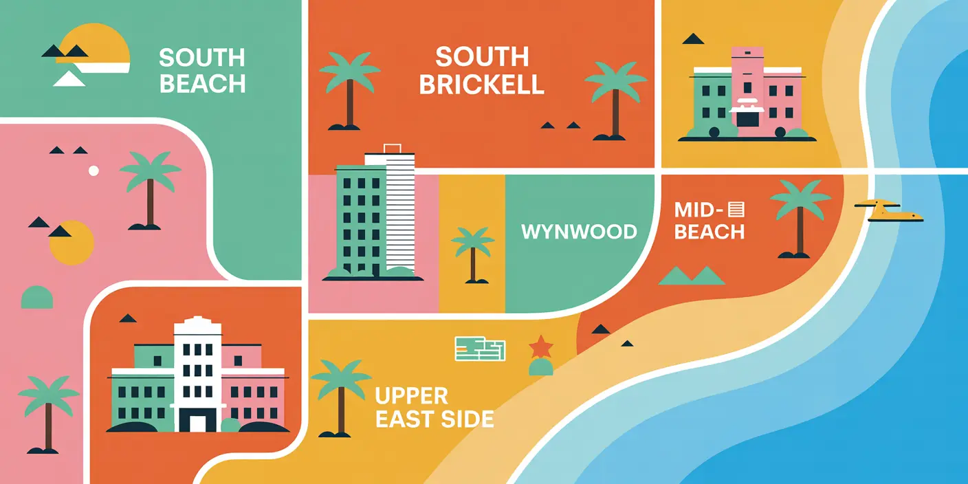 illustration of Miami neighborhoods map